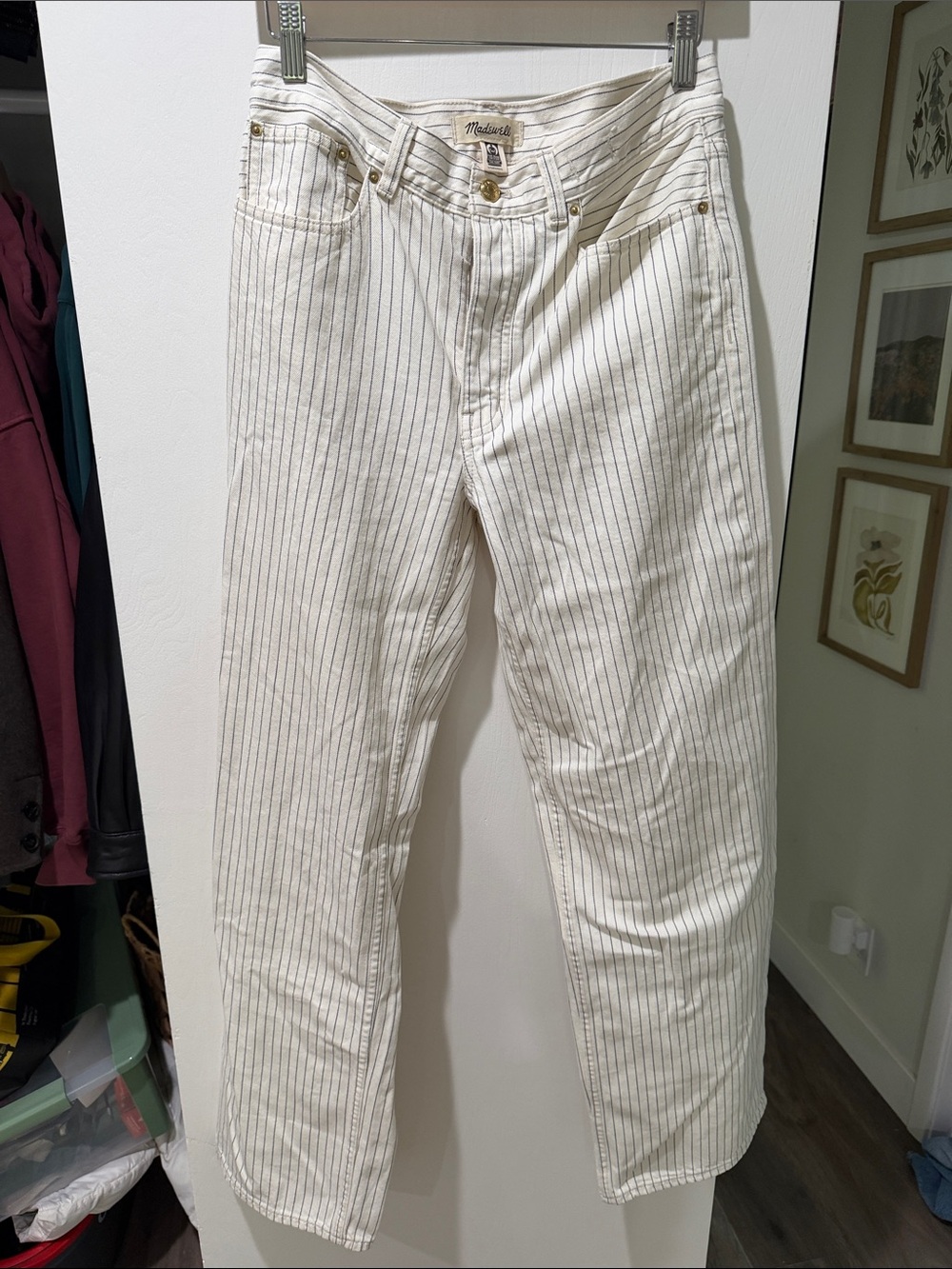 Madewell Cream Pinstripe Chinos